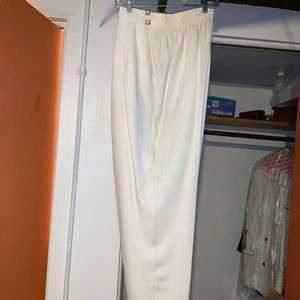 Two piece white pants suit